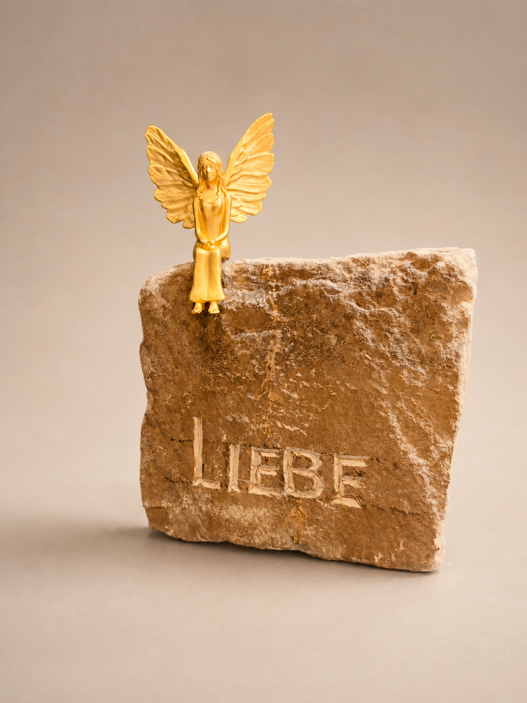 Hausschutzengel Mauriel 6,5 cm auf Grauwackestein "Liebe"