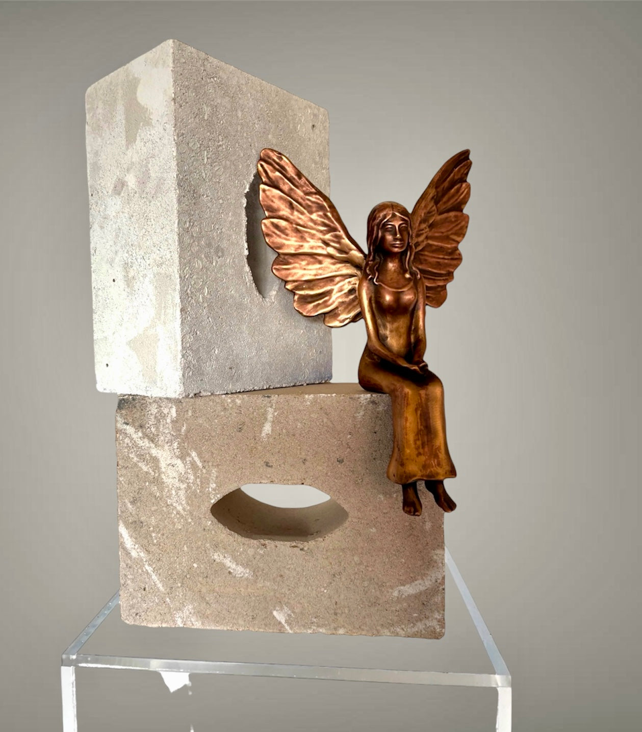 Hausschutzengel Mauriel 30 cm - Limitierte Sonderedition Bronze